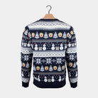 Pull de Noël pour Homme Bonhommes de Neige Bleu  Sapins
