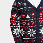 Pull de Noël Cardigan pour Homme Bleu Étoiles Polaires
