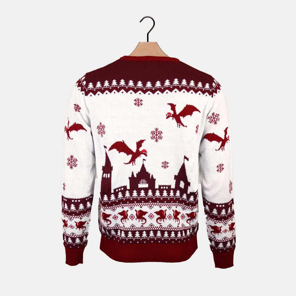 Pull de Noël pour Homme Christmas is Coming Dragons
