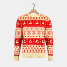 Pull de Noël pour Homme avec Cœurs Rouges et Beige Bio Coton 
