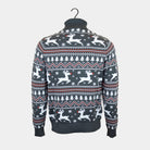 Pull de Noël Coton Bio Homme à Col Roulé Gris Rennes 
