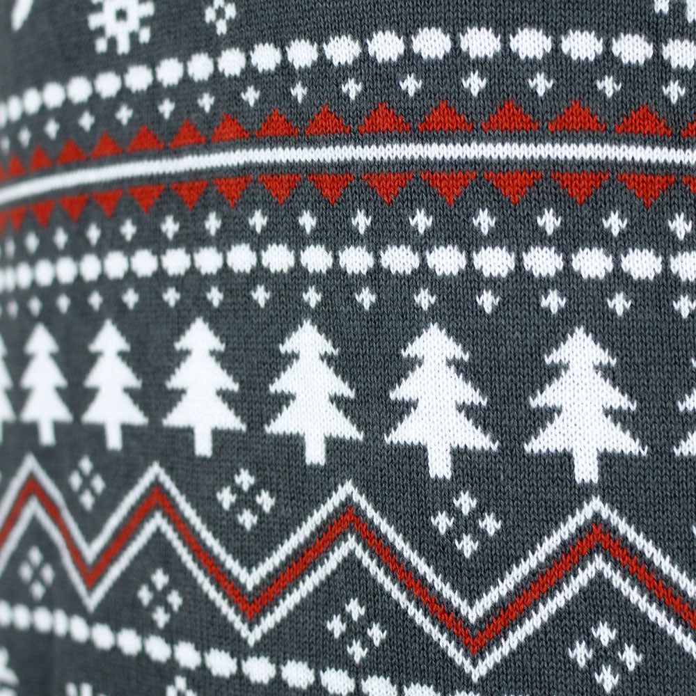Pull de Noël pour Homme à Col Roulé Gris  Coton Bio Rennes
