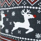 Pull de Noël pour Homme à Col Roulé Rennes Coton Bio Gris 
