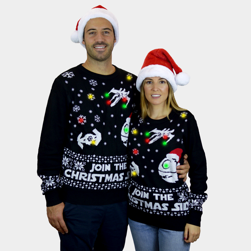 Pull de Noël Star Wars Homme et Femme Lumineux LED Join the Christmas Side