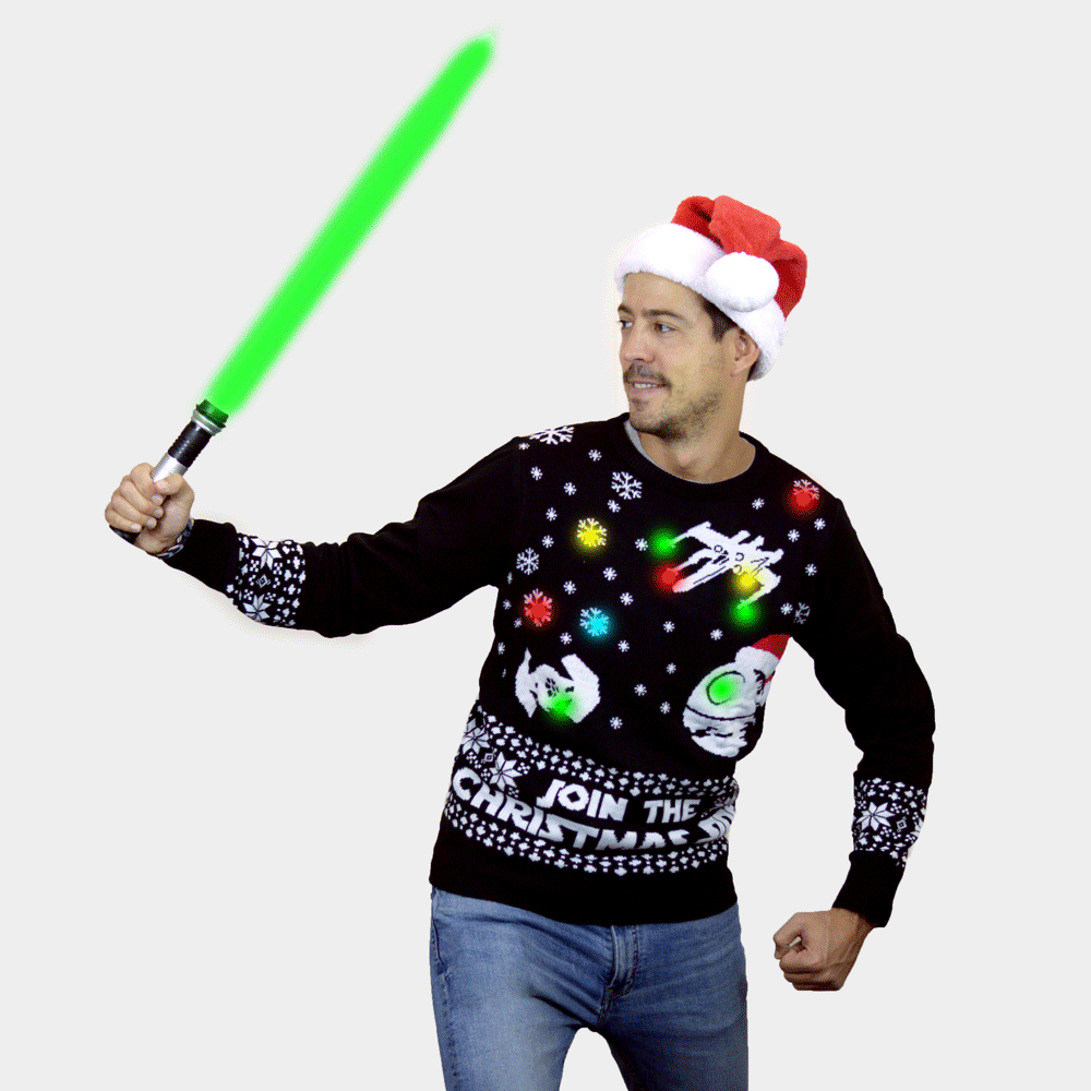 Pull de Noel Homme Lumineux LED Join the Christmas Side Pulls de Noel