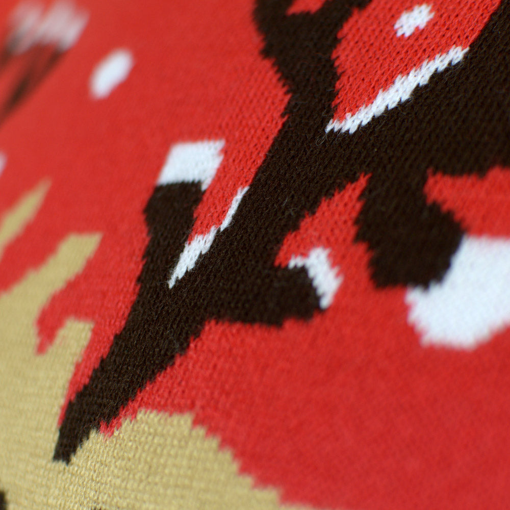 Pull de Noël pour Homme Renne avec Écharpe Rouge Coton Bio
