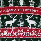 Pull de Noël pour Homme Rouge et Vert Merry Christmas detail