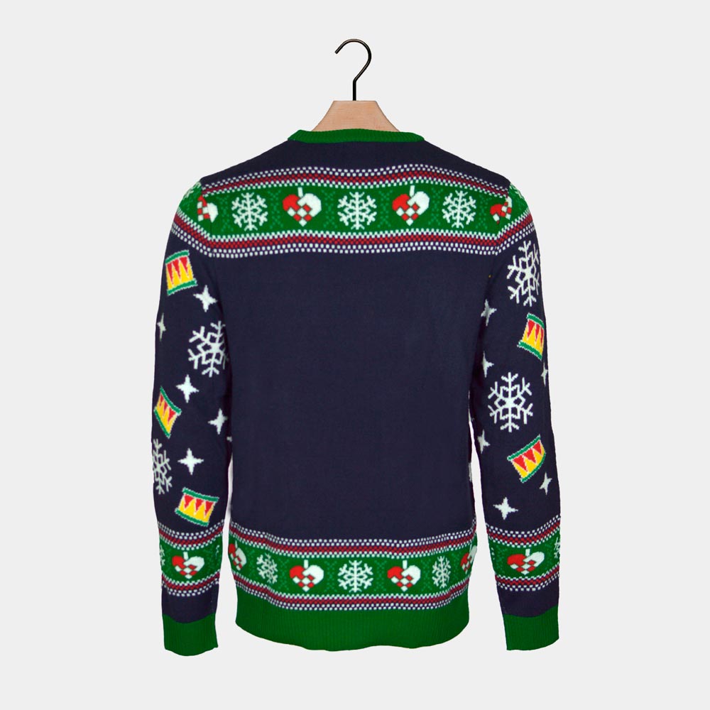 Sapin de Noël Pull de Noël pour Homme Lumineux LED Bleu