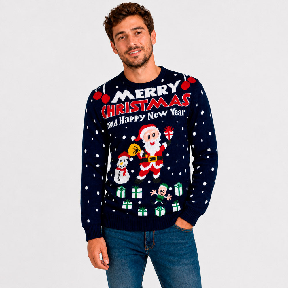 Pull de Noël pour Homme Merry Christmas and Happy New Year
