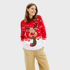 Pull de Noël Femme Renne avec Écharpe
