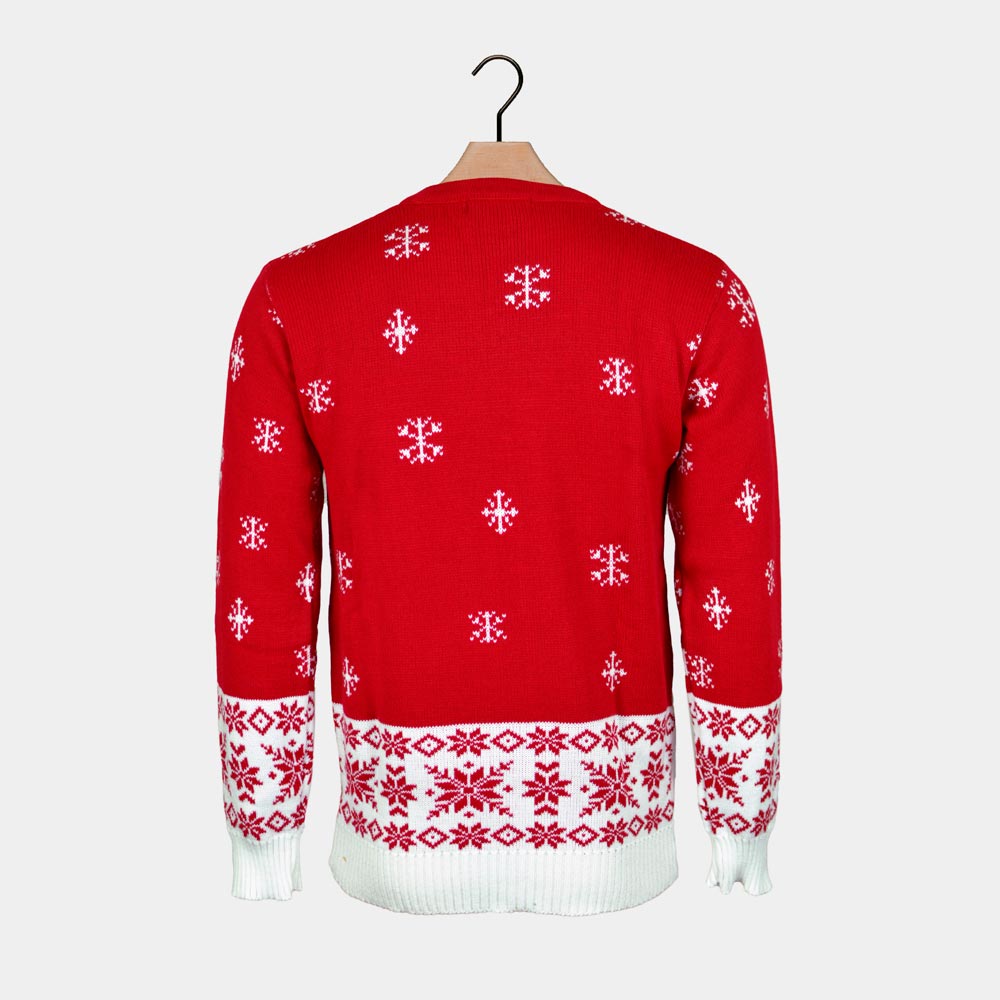 Pull de Noël Homme Rouge Rudolph le Renne