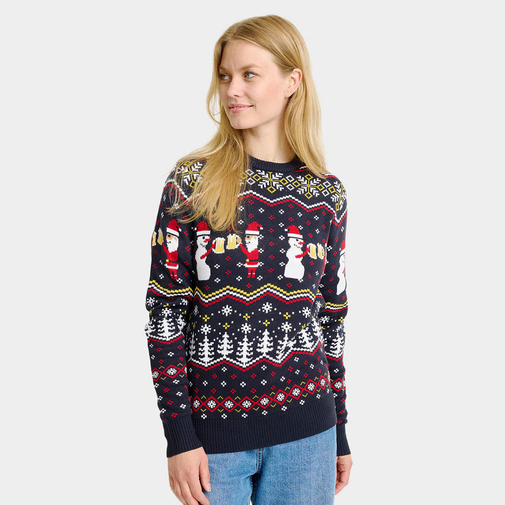 Pull de Noël Femme Toast Père Noël
