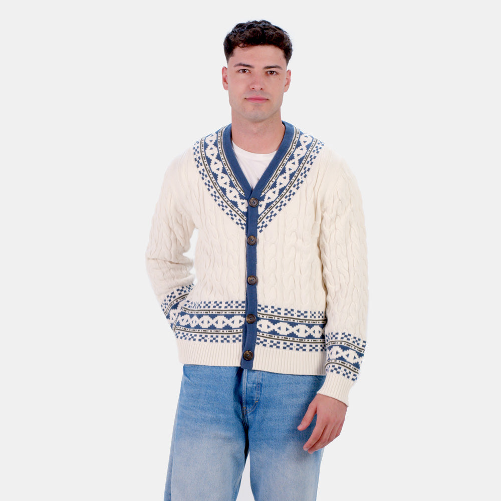Pull pour Homme Cardigan Cottage de Rêve en Coton Bio
