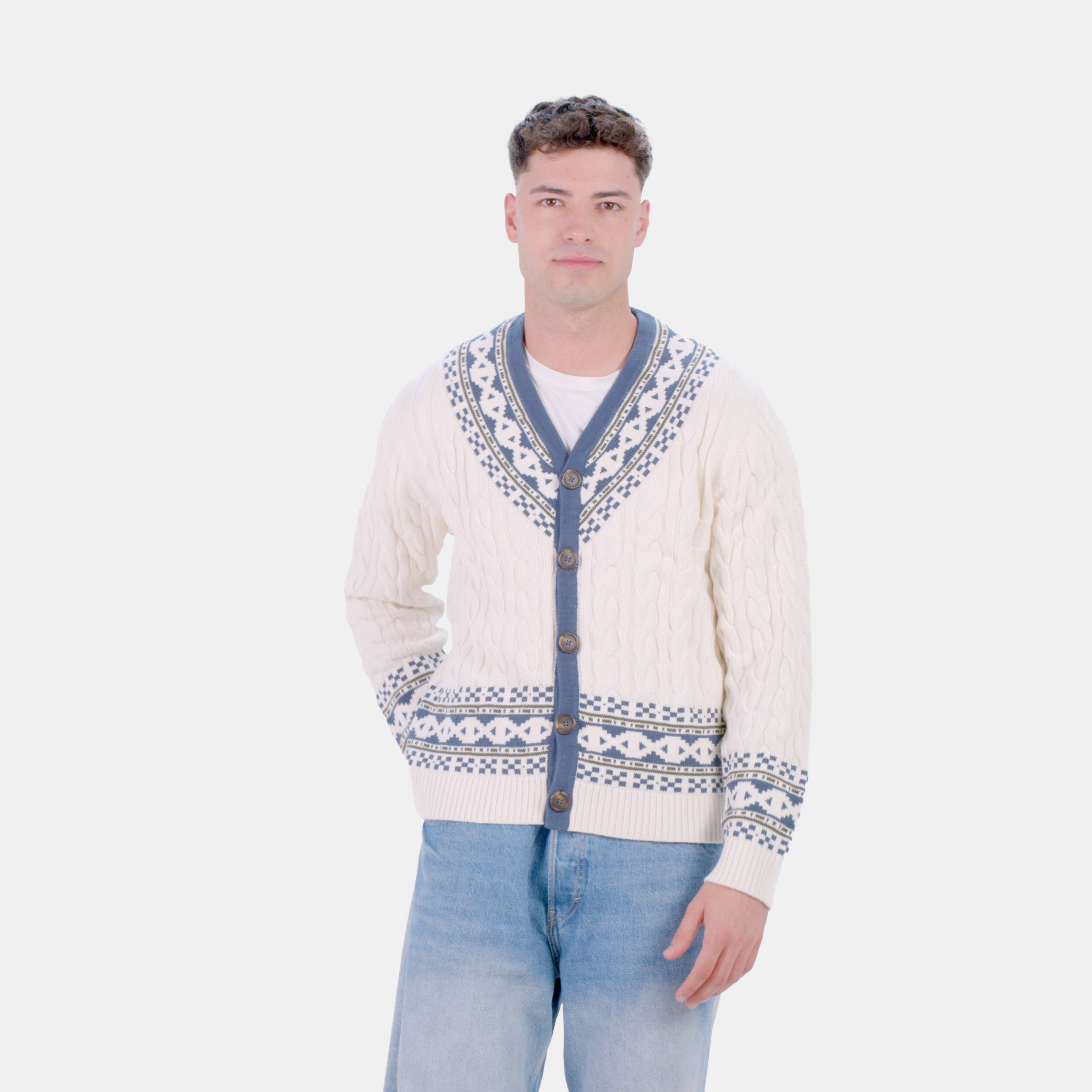 Pull pour Homme Cardigan Cottage de Rêve en Coton Bio
