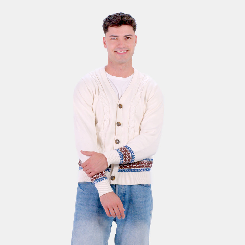 Pull pour Homme Cardigan Renne en Coton Bio

