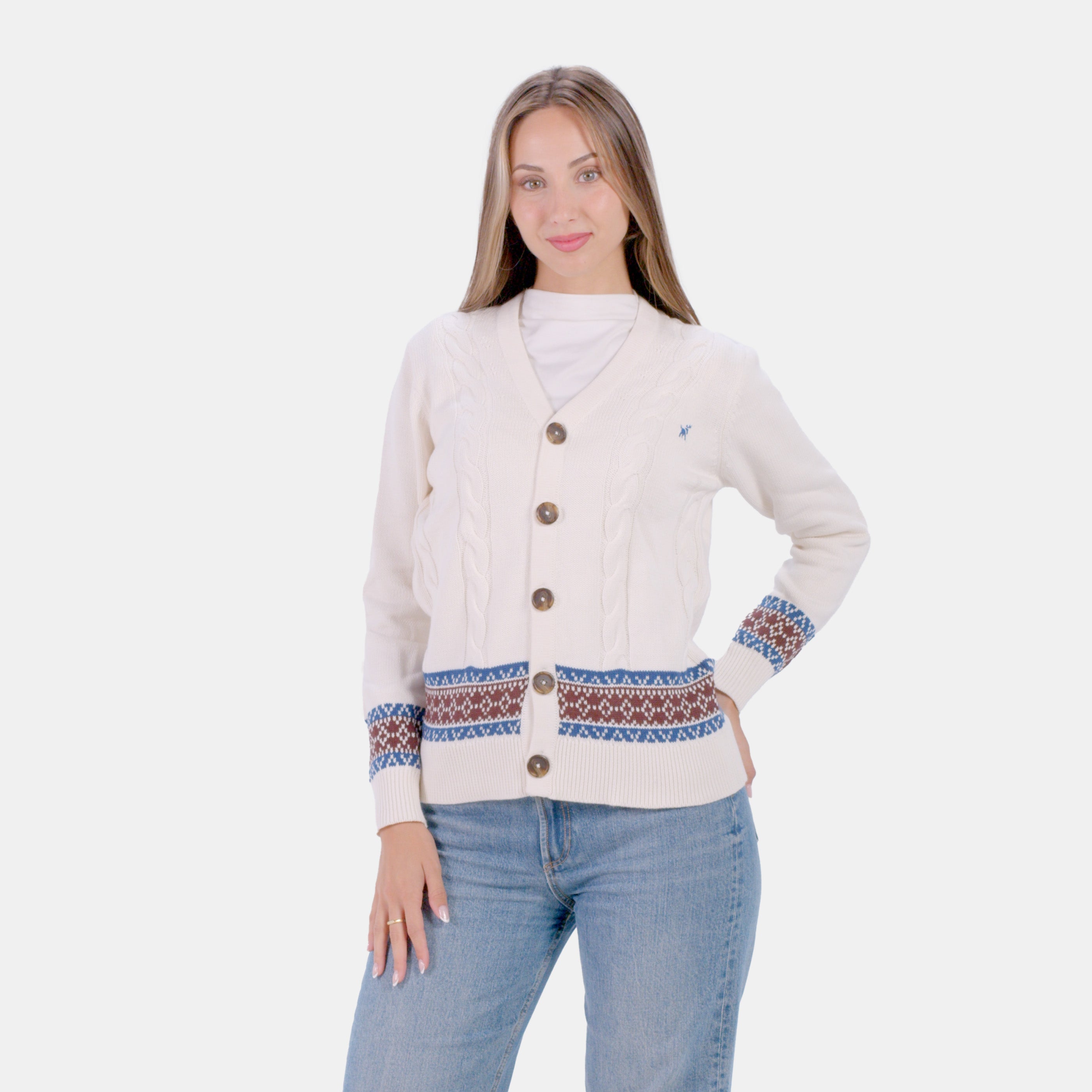 Pull pour Femme Cardigan Renne en Coton Bio
