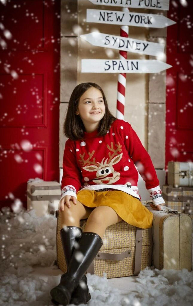 pulls de noel rouge enfant