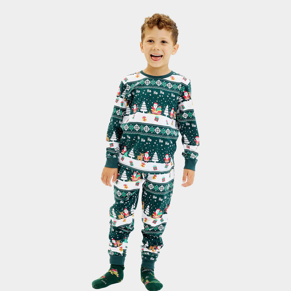Pyjama de Noël pour Enfants Jolly Christmas Vert 
