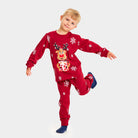 Pyjama de Noël pour Enfants Rouge avec Rudolph le Renne