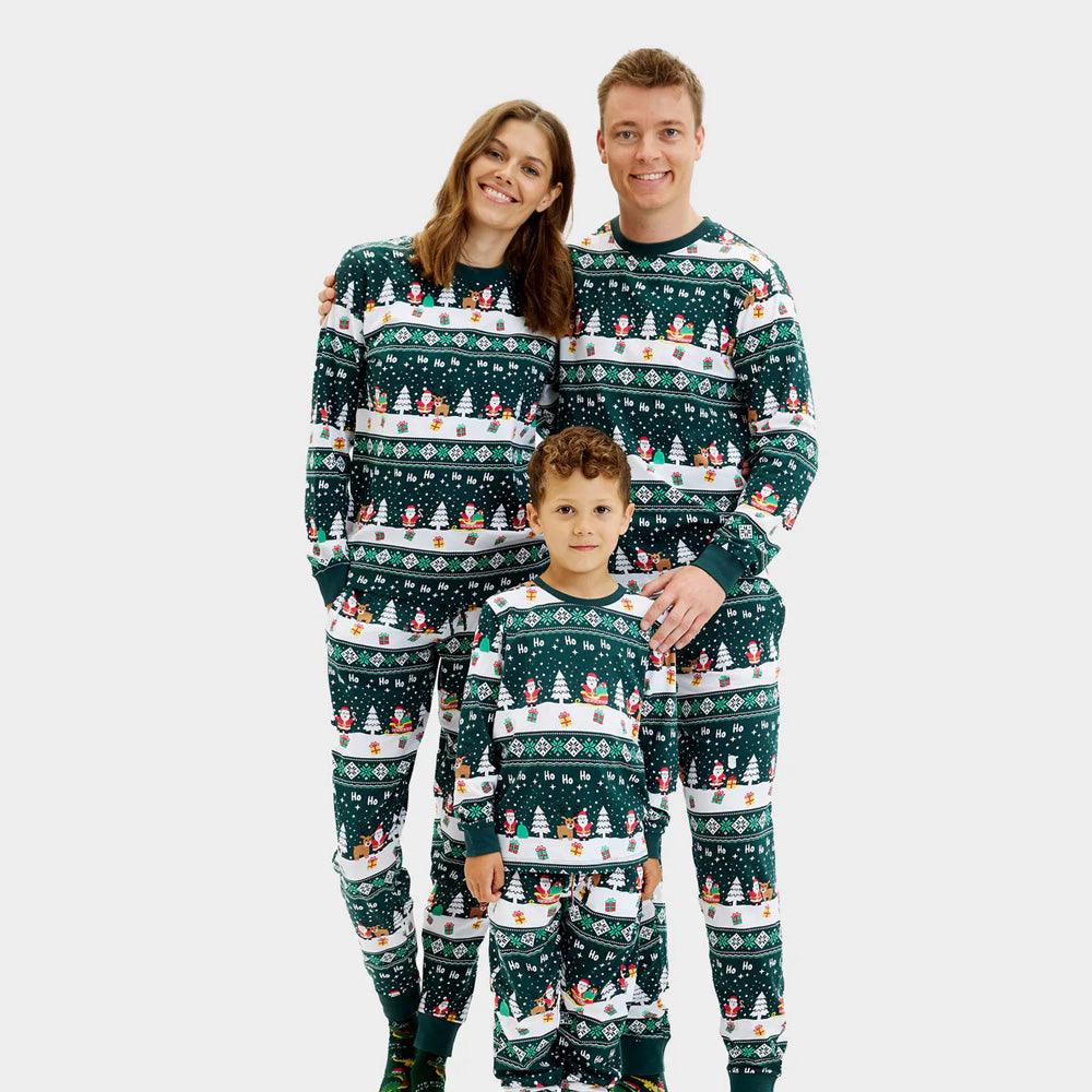 Pyjama de Noël Famille Enfants Vert Jolly Christmas
