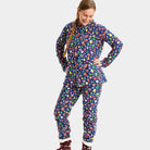 Pyjama de Noël Familial Bleu Motifs de Noël Femme