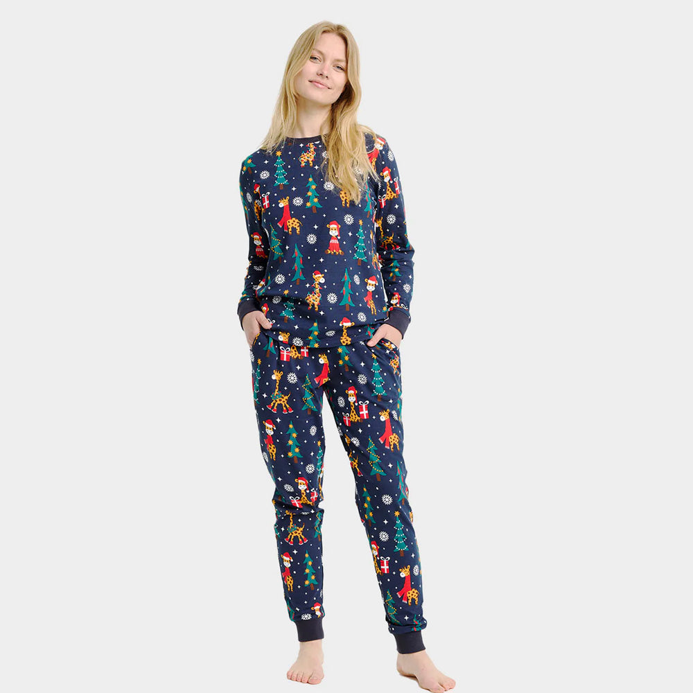 Pyjama de Noël pour Family avec Girafes Femme