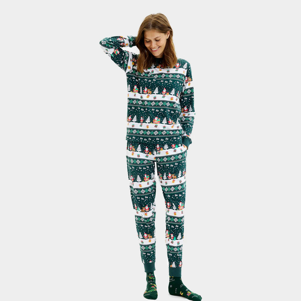 Pyjama de Noël Femme Vert Jolly Christmas
