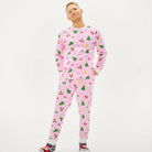 Pyjama de Noël pour Femme Rose Homme Motifs De Noël

