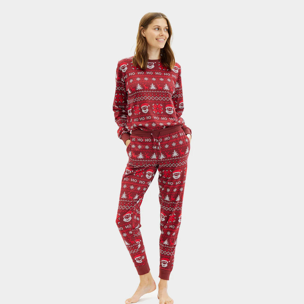 Pyjama de Noël pour Femme Rouge Ho Ho Ho
