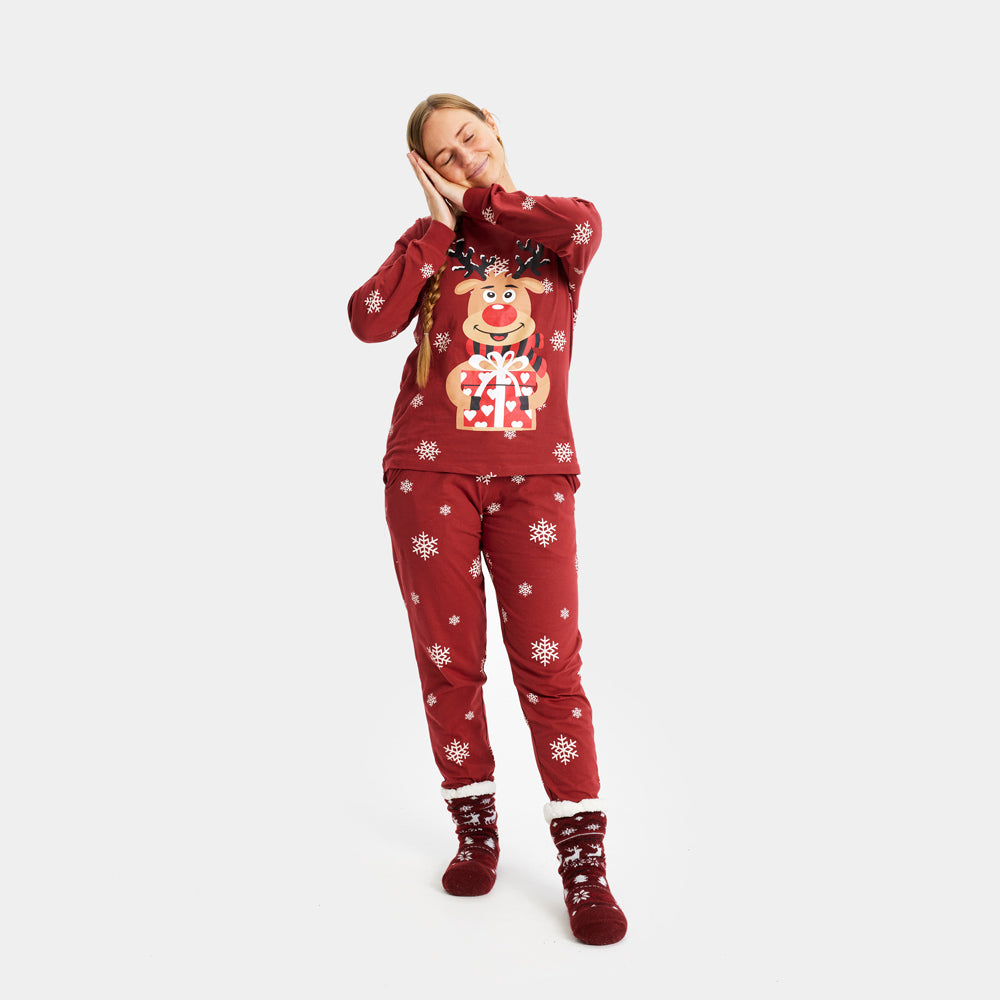 Pyjama de Noël pour Femme avec Rudolph le Renne Rouge 
