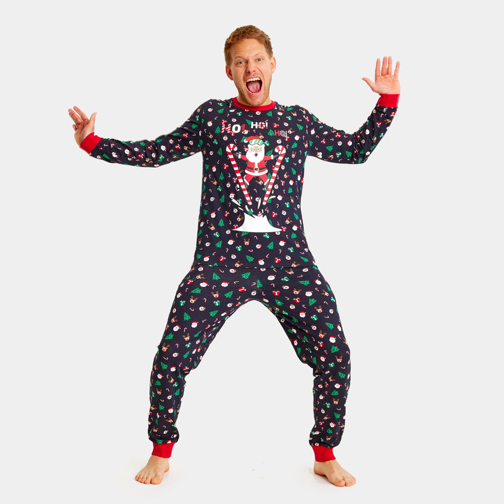 Pyjama de Noël pour homme Père Noël Skieur