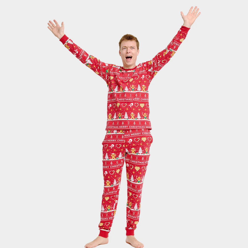 Pyjama de Noël pour Homme Rouge Biscuits de Noël Femme 
