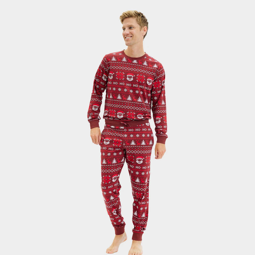 Pyjama de Noël pour Homme Rouge Ho Ho Ho Femme 
