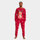 Pyjama de Noël pour Adultes Unisexe Rouge avec Rudolph le Renne homme