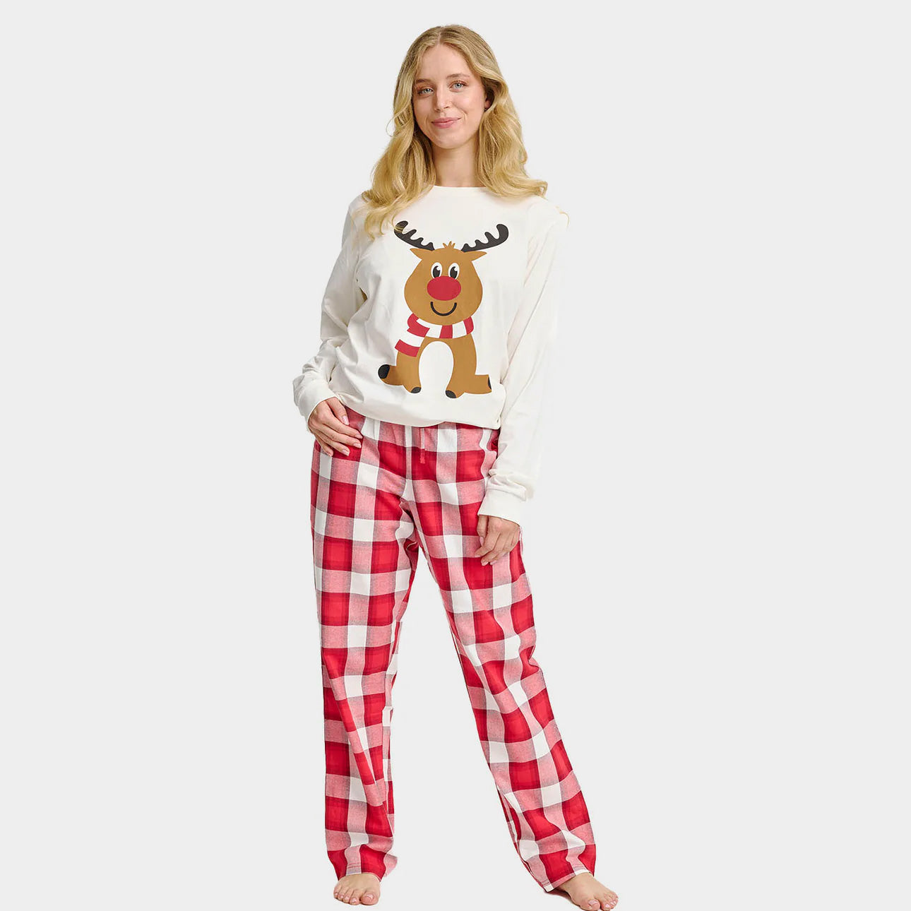 Pyjama de Noël Unisexe Femme Adultes Renne Mignon
