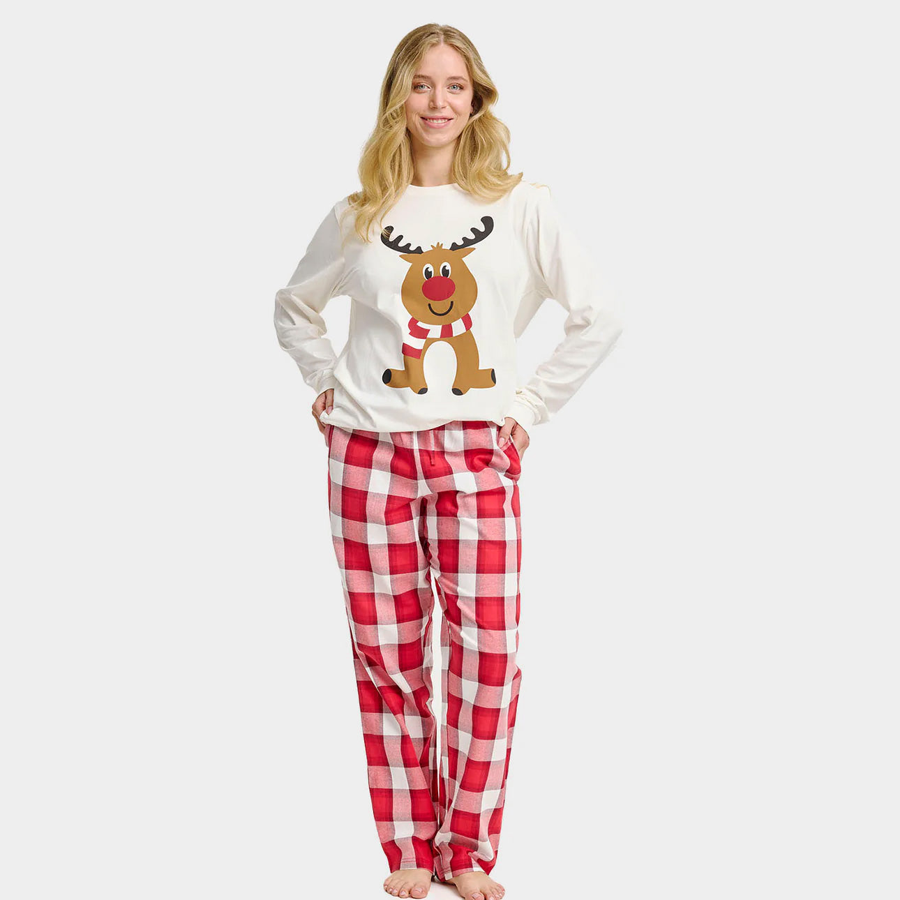 Pyjama de Noël Femme Unisexe pour Adultes Renne Mignon
