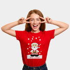 T-Shirt de Noël pour Famille Rouge avec Père Noël femme