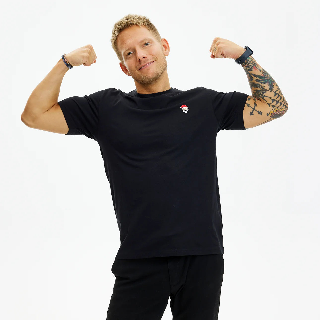 T-shirt de Noël pour Homme Noir Père Noël
