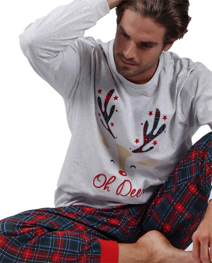 Pyjama de Noël pour Homme Oh Deer Encolure