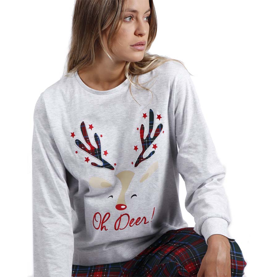 Pyjama de Noël pour Femme Oh Deer encoloure