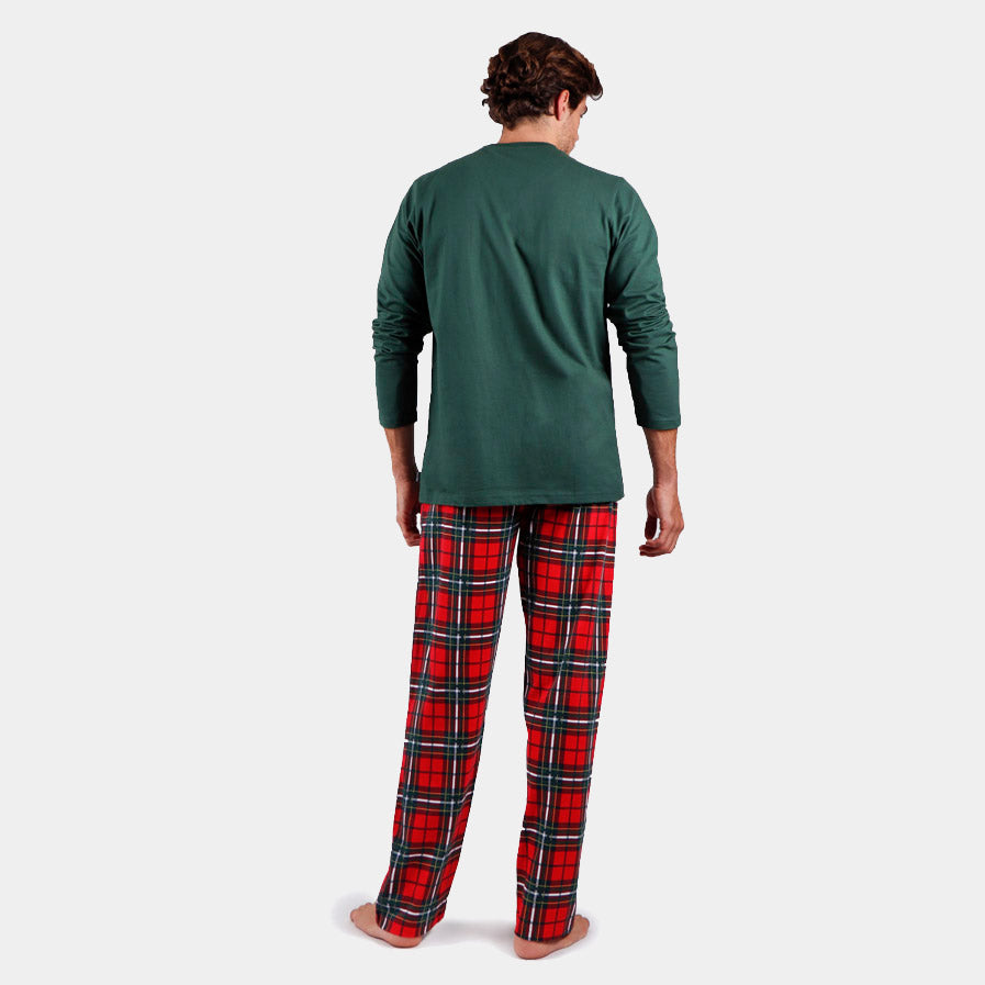 Pyjama de Noël pour Homme Vert Smile Dos