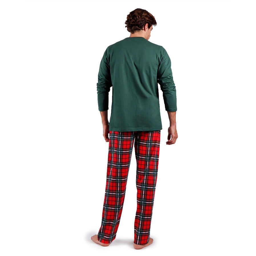 Pyjama de Noël pour Homme Vert Smile Dos