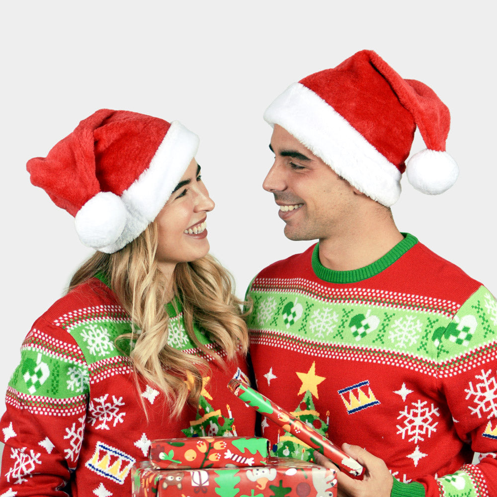 Bonnet de Père Noël pour adultes Couple