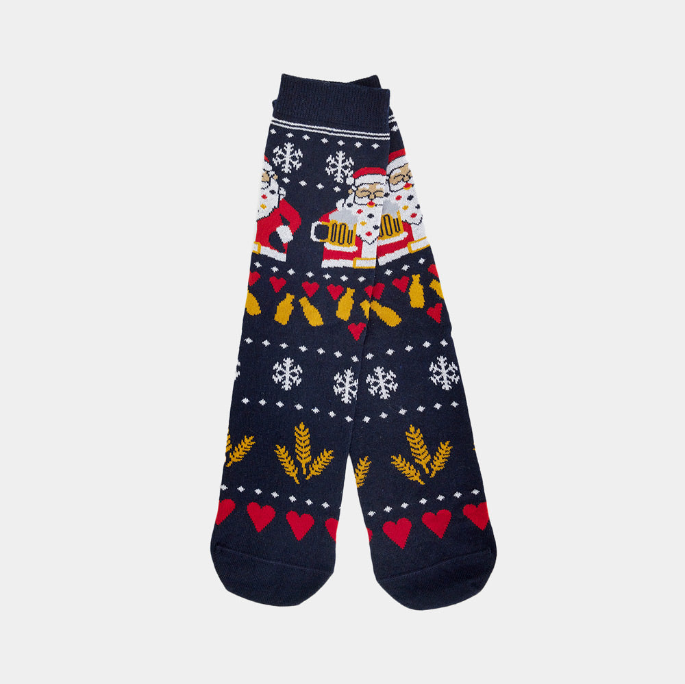 Chaussettes de Noël Unisexes Père Noël avec Bière