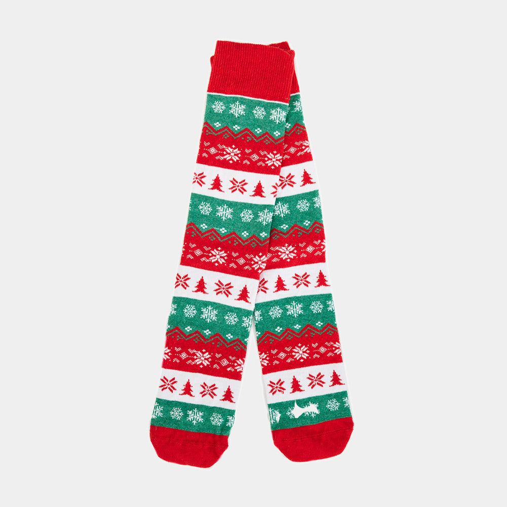 Chaussettes de Noël Unisexes Vertes, Rouges et Blanches