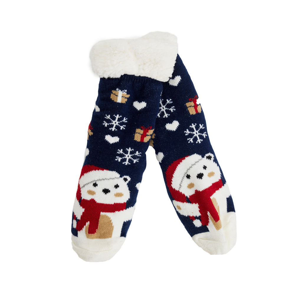 Chaussons Chaussettes de Noël Père Noël avec Cadeau – Pulls de Noel
