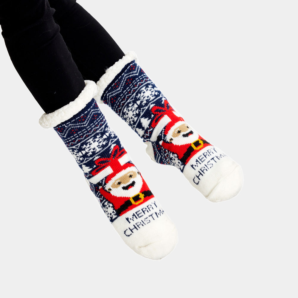 Chaussons Chaussettes de Noël Père Noël avec Cadeau Femme et Homme