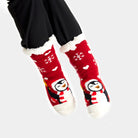 Chaussons Chaussettes de Noël Rouges avec Pingouin Femme et Homme