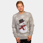 Pull de Noël avec Bonhomme de Neige Sequins Homme