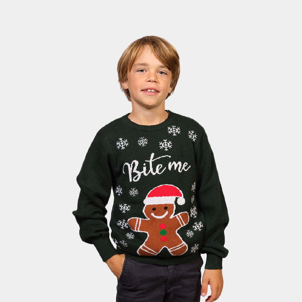 Pull de Noël pour Enfants Bonhomme de pain d'épices Garcon